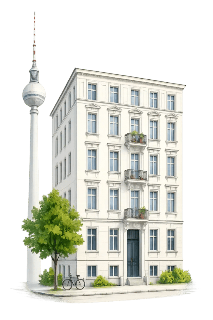Berliner Altbau mit Fernsehturm